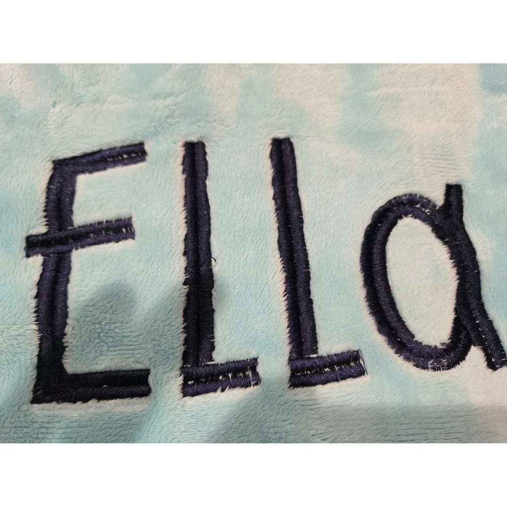 Girls Green Pink Blue Small Blanket With Name 